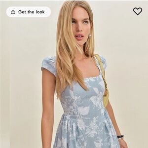 Reformation Oaklyn Linen Dress Blue - Size 2